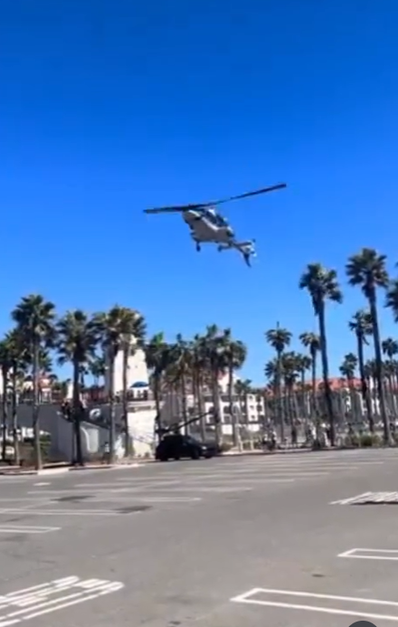 Shocking video shows the moment a Bell 222 helicopter crashed at Huntington Beach in California